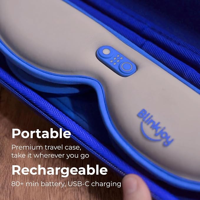 Blinkjoy Rechargeable Heated Eye Mask for Dry Eyes – Cordless Warm Compress for MGD, Styes & Eye Strain – Optometrist Recommended for Dry Eye Relief