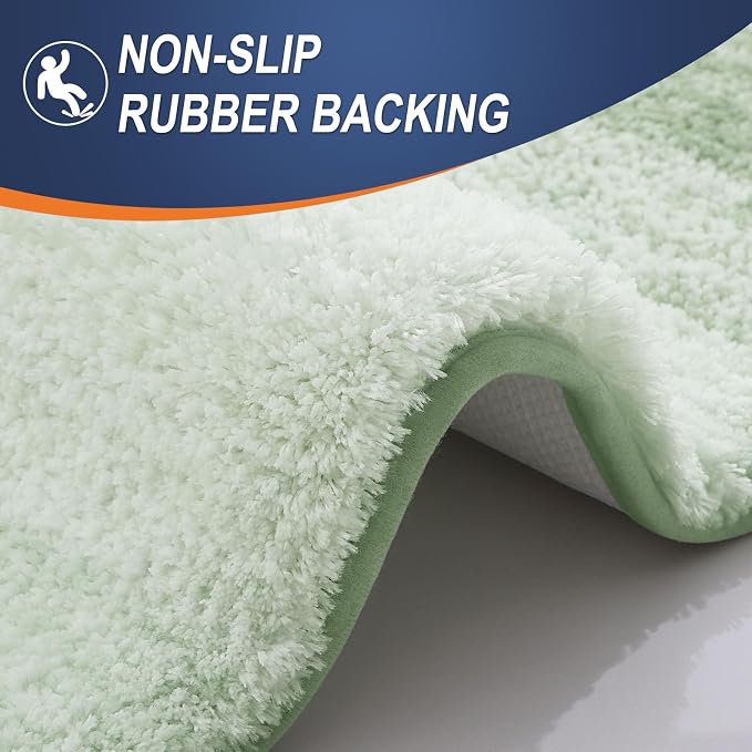 OLANLY Large Bathroom Rugs Mat 50x30, Extra Soft Absorbent Microfiber Bath Rugs, Rubber Backing, Quick Dry, Washable Bath Mats for Bathroom Floor, Tub and Shower, Home Decor Accessories, Sage Green