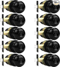 Probrico Black Door Knobs, Privacy Door Knob for Bathroom Bedroom, Interior Door Knob with Thumb Turning Locking Button, 10 Pack