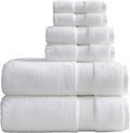 Springtree Home Luxury Bamboo Rayon Bath Towel Set | 6-Piece Set | White | 35% Bamboo Rayon - 65% Zero Twist Cotton | Absorbent Quick-Dry Towels for Bathroom | Ultra Soft | OEKO-TEX Standard 100