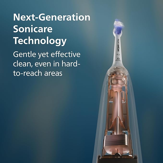 Philips Sonicare 5950 Series Electric Toothbrush with Travel Case, Pressure Sensor, 21-Day Runtime, 6 Brushing Settings, SmarTimer, BrushPacer, Navy Blue, HX7133/03