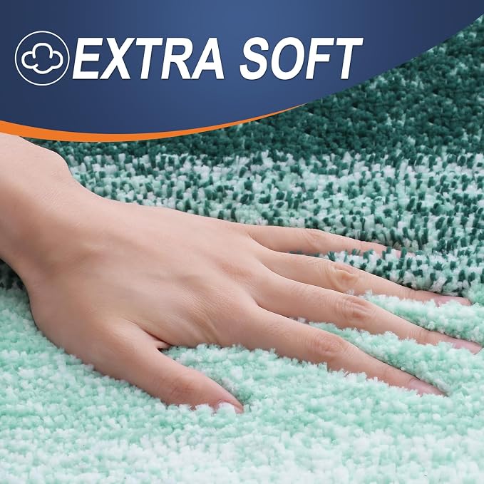 OLANLY Large Bathroom Rugs Mat 45x27, Extra Soft Absorbent Microfiber Bath Rugs, Rubber Backing, Quick Dry, Washable Bath Mat for Bathroom Floor, Tub and Shower, Home Decor Accessories, Blackish Green