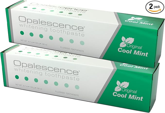 Opalescence Whitening Toothpaste Original 4.7oz - Mint - 2 Pack - 5166-2 | Dentist-Developed Oral Care Whitening Fluoride Toothpaste for Daily Use, Surface Stain Removal & Helps Strengthen Enamel
