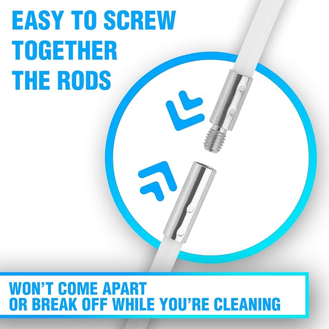 The Professional Dryer Vent Cleaner Kit -(50-Feet) Innovative Lint Remover Reusable Strong Nylon| Flexible Lint Brush with Drill Attachment for Faster Cleaning