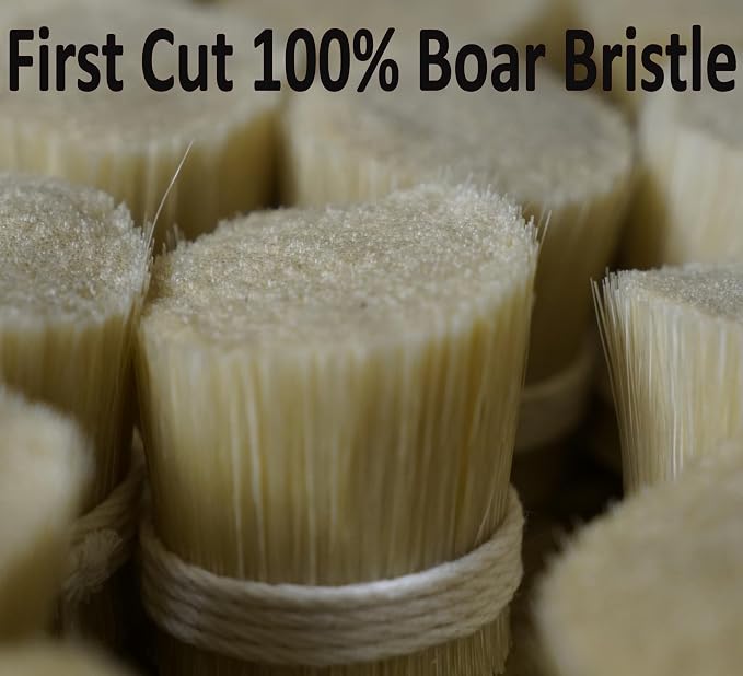SHASH Made in Germany - 100% First Cut Boar Bristle Nail Brush - Gently Removes Dirt, Grime for Clean Hands - Exfoliates Skin for Soft, Smooth Texture, Wood (Olive)