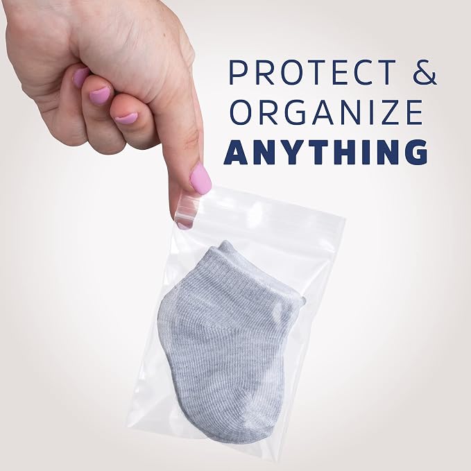 Clear Plastic Reusable Zip Bags - Bulk GPI Case of 1000, 3" x 4" 2 mil Thick Strong & Durable Poly Baggies With Resealable Zip Top Lock For Travel, Storage, Packaging & Shipping.