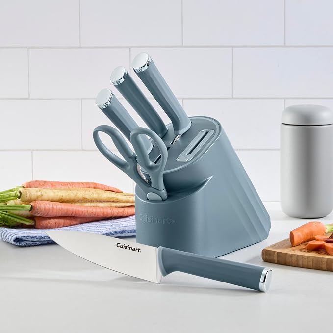 Artisan Elite Stainless Steel Cutlery 6 Piece Knife Block Set, Blue