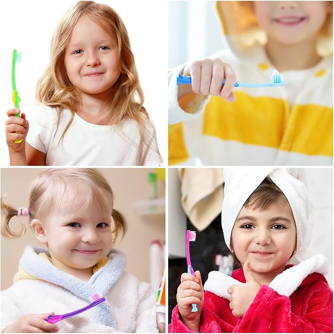 Gerrii Kids Toothbrushes Bulk Soft Bristles with Covers for Daycare,400 Pcs | Individually Wrapped, Suction Base, Ideal for School Daycare Camp Travel, Gentle Bristles Safe for Children Toddlers