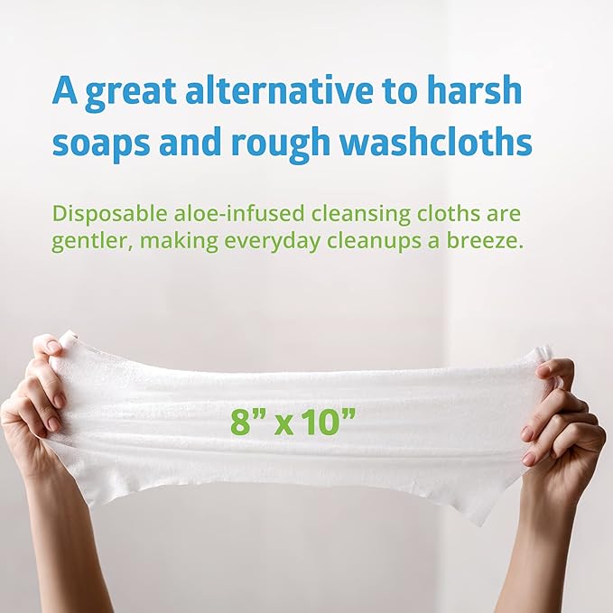 FitRight Personal Cleansing Wipes with Aloe 8x10 Scented 600 Count | Moisturizing Body Wipes for Adults, Incontinence Cleaning, Cloth Wipes for Elderly Care & Bathing