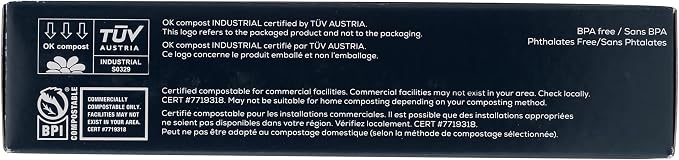 BioBag 100% Certified Compostable Resealable Snack Bags, 360 Count, Perfect for Lunches, Snacks, and On The Go