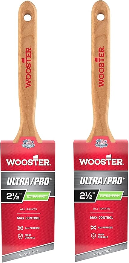 Wooster Genuine 2.5" Ultra/Pro Extra-Firm Angle Sash Paintbrush 2-Pack # 4153-2.5-2PK