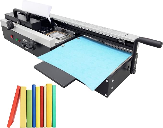 110V Manual Hot Glue Binder, A4 Hot Melt Binding Machine with Dual Rollers for Strong Bond, Thermal Book Binder 1.57" Thickness 200 Books/H for Small Business Home Office Print Shop