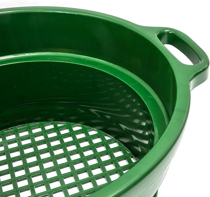 ASR Outdoor 3pc DEEP Stacking Classifier Screen Set with Handles, Heavy Duty 5 Gallon Plastic Sifting Sieve (1/2, 1/4, 1/8)