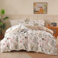 OAITE Duvet Cover Twin Size - 100% Cotton Comforter Cover Floral Duvet Cover Sets 3-PC, Breathable Duvet Cover with Zipper Closure & Corner Ties