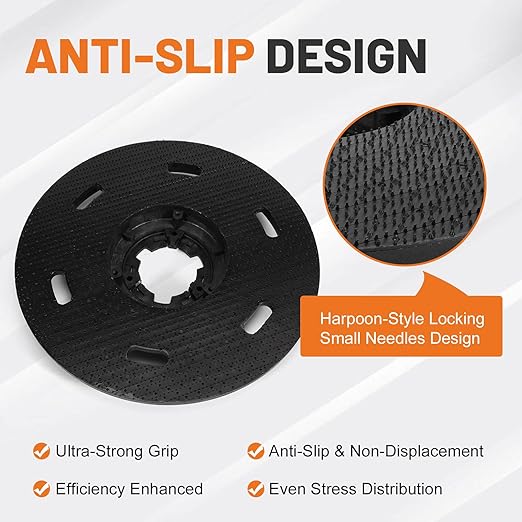 16" Floor Buffer Pad Driver Replacement for Malish 782016 w/NP-9200 Universal Clutch Plate, Fit for Most 17" Floor Buffers/Rotary Sanders, Harpoon Style for Hardwood/Concrete/Tile