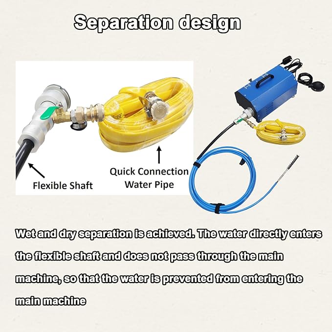 INTBUYING Chiller Condenser Tube Cleaning Machine, 110V/220V Heat Exchanger Tube Cleaner Machine, with Water Spray Rotary Brush, Portable Copper Pipe Cleaner for 0.6-0.7 Inch Pipe Diameter