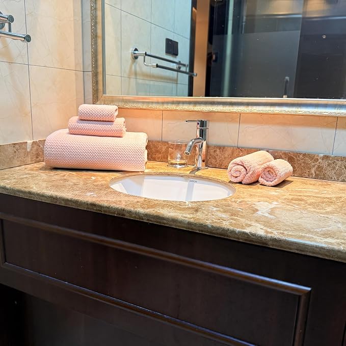YTYC 39x78 Bath Sheets Set,Towels for Bathroom,Pink,6-Pieces | 2 Extra Large Bath Towels, 2 Hand Towels, 2 Washcloths, Super Soft,Highly absorbent,Hanging Loop,80% Polyester