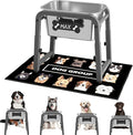 1.85 Gallon Elevated Dog Water Bowl, Height Adjustable (11–17'') Raised Stainless Steel Bowl with Spill-Proof Mat & Sturdy Metal Stand, Tip-Proof, Easy to Clean, Indoor & Outdoor Use