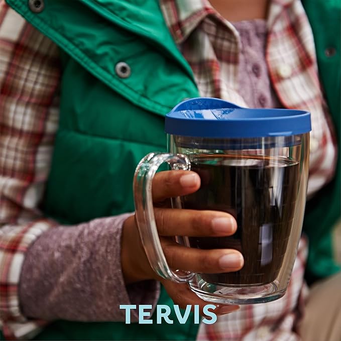 Tervis Clear & Colorful Tabletop Made in USA Double Walled Insulated Tumbler Travel Cup Keeps Drinks Cold & Hot, 16oz Mug, Mangrove Green