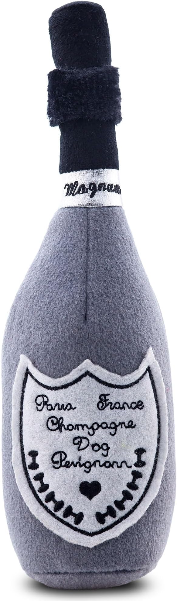 Haute Diggity Dog Champagne Dog Perignonn, Plush Designer Dog Toys with Interactive Squeaker, Stimulating Pet Enrichment, Machine-Washable & Safe Materials for All Breeds, Size XL