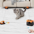 Interactive Cat Toys for Indoor Cats, Cat Treadmill Auto/Remote Control DIY Cat Mouse Hunting Toys, Keep Bored Kitten Dog Entertained to Chase, Feather Toy to Exercise Wheel-Orange