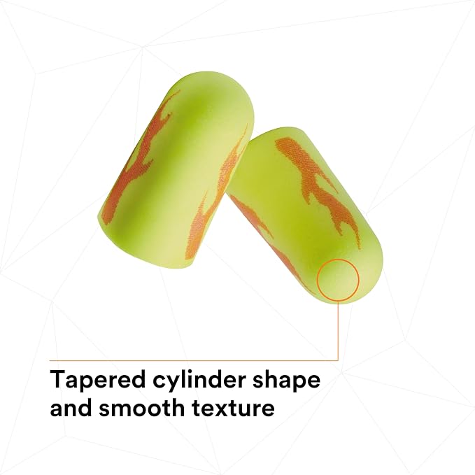 3M Ear Plugs, 200 Pairs/Box, E-A-Rsoft Yellow Neon Blasts 312-1252, Uncorded, Disposable, Foam, NRR 33, Drilling, Grinding, Machining, Sawing, Sanding, Welding, 1 Pair/Poly Bag
