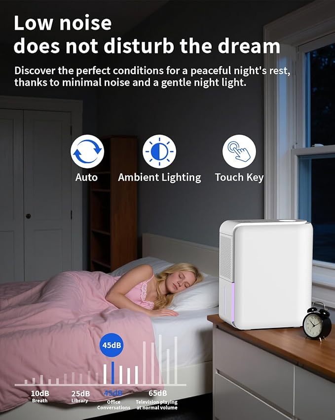 4 in1 Dehumidifier Humidifier Air Purifier with Aroma Diffuser Combo | Quiet Operation≤25db Automatic Humidity Control Replaceable Filter Combined Humidifying and Dehumidifying For Home Bedroom