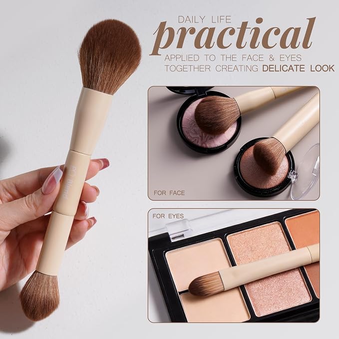Professional Makeup Brushes BS-MALL With Travel Case - Kabuki Brush Eyeshadow Brush, Concealer Brush, Blush Brush Bronzer & Foundation 20 Pcs, Labeled Daily Use Gift Box Aluminum Ferrules (Beige)