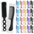 200 Pcs Hair Brush and Comb Set in Bulk for Homeless Individually Wrapped, Bulk Comb Brush Hairbrush for Women Kids Hotel Homeless Charity (Bright Color)