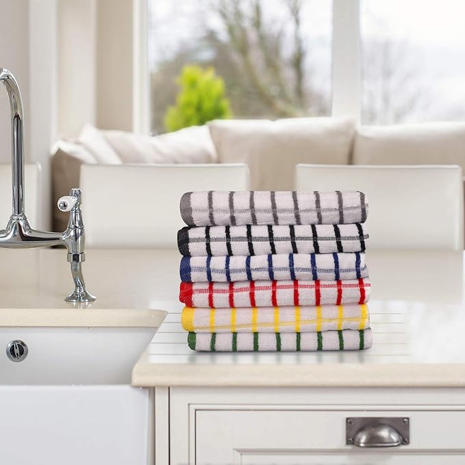 Urban Villa Kitchen Towels Cotton Dish Towels 20”x30” (Set of 6) Multi