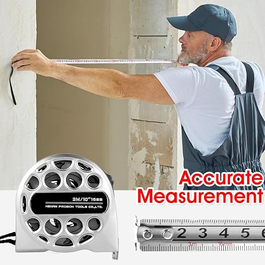 Tape Measure 10ft, Stainless Steel Tape Measure, Waterproof & Rustproof Measuring Tape with Hollow Design for Construction,Renovation, Carpentry