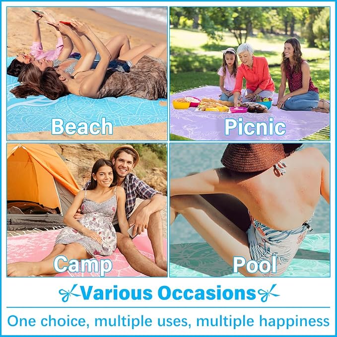 Vikumond Turkish Beach Towel Blanket Oversized 79x71 Inch Quick Dry Turtle | Lightweight Compact Portable Sand Free Absorbent Boho Woven Throw for Pool Swimming Picnic Camping Cruise Outdoor Essentials
