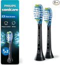 Philips Sonicare C3 Two-in-One - Genuine Replacement Electric Toothbrush Heads, Black, 2 Pack, HX9042/95