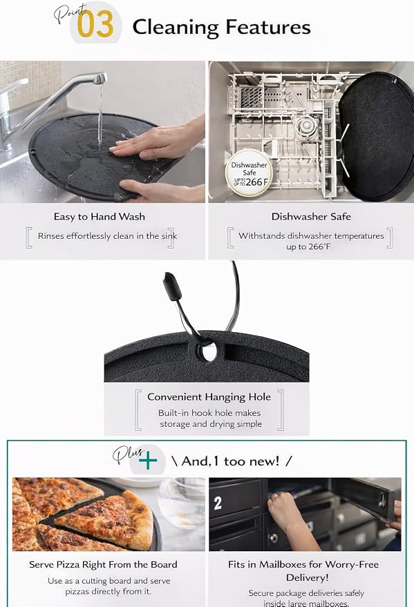 IWANO Round Cutting Board, No Leaking Grooves, Prevents Water from Spilling, Prevents Dirty Kitchen, Anti-slip, Good Visibility, Black, Cutting Board, Dishwasher-Safe, Kamaboko Shape, (black)