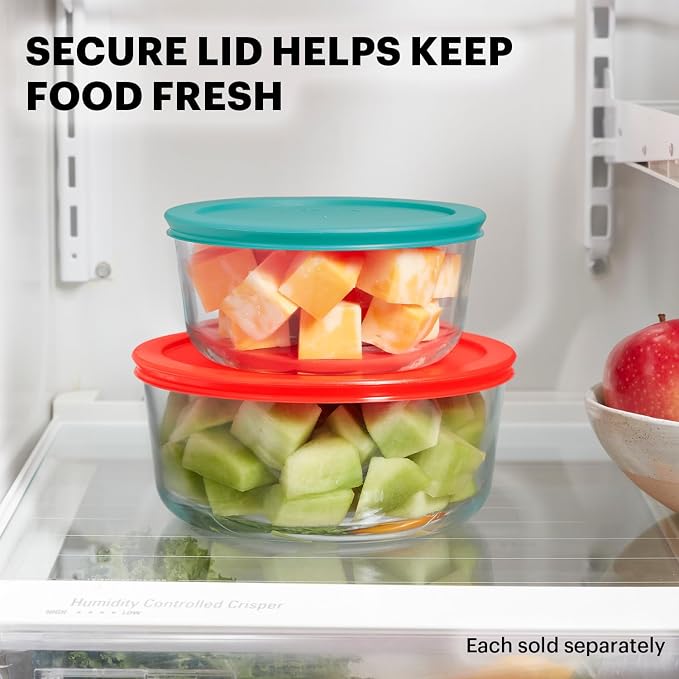 Pyrex Simply Store (8-Pack) Small Glass Food Storage Containers Set, (1 & 2 Cup) Meal Prep Containers With Plastic BPA-Free Lids, Dishwasher & Microwave Safe | Meal prep containers (1 & 2 cup) with BPA-free plastic lids, dishwasher & microwave safe
