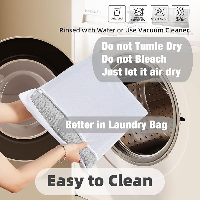 TYUU Bathroom Rugs Non Slip Washable, Super Absorbent Thin Bath Mat Quick Dry Low Pile Bathroom Rug, Light Grey 24"x36"