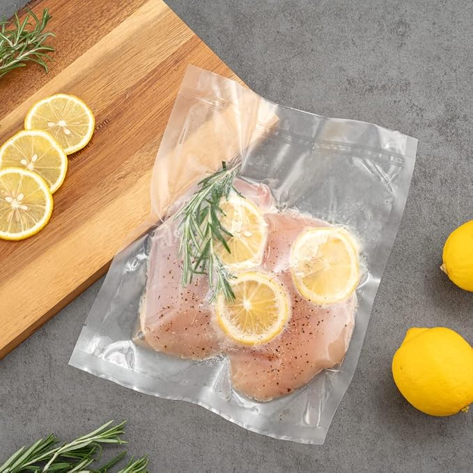 Fresh Hero 10 x 8 Inch Sous Vide Pouches, 1000 Cooking Pouches - 3 mil Thick, Microwavable, Clear Plastic Chamber Vacuum Pouches, Freezable, For Storing Food - Restaurantware