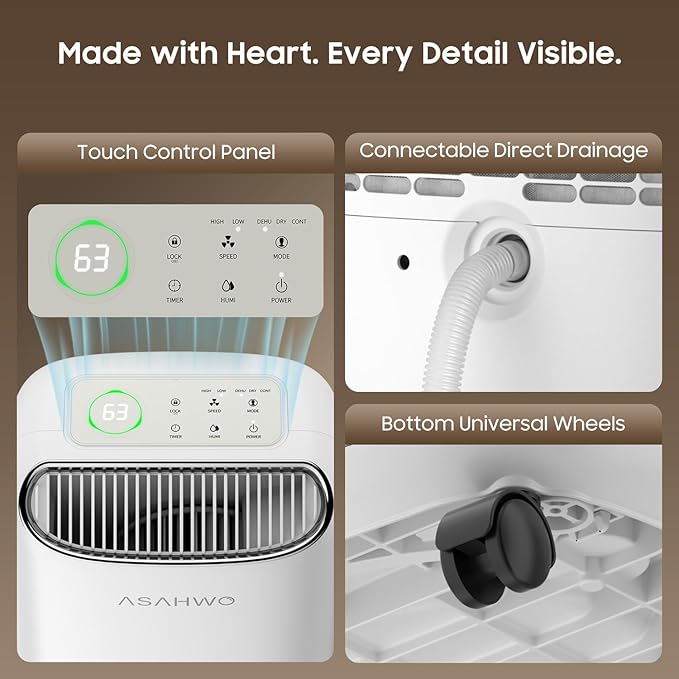 45 Pint 2025 Energy Star Dehumidifier for Spaces up to 4500 Sq.Ft for Basement and Home, Compressor Dehumidifier with Drain Hose,Large Room,Bedroom,Home,Bathroom