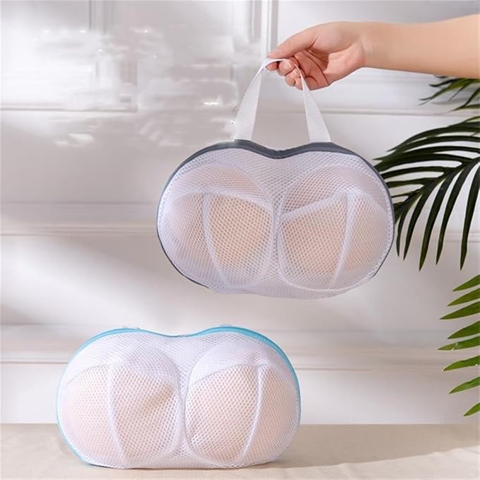 Mesh Laundry Bags，Washing Machine Wash Bags， 2pcs Brassiere Use Travel Protection Mesh Machine Wash Cleaning Bra Pouch Washing Bags Net Underwear Anti Deformation(Gris)