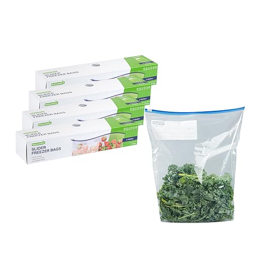 Restaurantware-Bag Tek 2 Gallon Freezer Slider Bags, 25 Disposable Zipper Pouch Bags - Slide Zipper, Expandable Bottom, Clear Plastic Freezer Bag, With Write-On-Label, For Food Storage