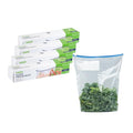 Restaurantware-Bag Tek 2 Gallon Freezer Slider Bags, 25 Disposable Zipper Pouch Bags - Slide Zipper, Expandable Bottom, Clear Plastic Freezer Bag, With Write-On-Label, For Food Storage