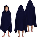 COTTON CRAFT Hooded Bath Towel for Adults – 2 Pack 100% Cotton Bath Sheet | Waffle Weave Oversized 35x70 inch Ringspun Terry Bath Wrap with a hood - Soft Super Absorbent Quick Dry – 450 GSM – Blue