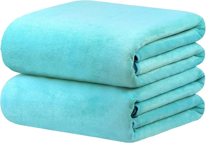 JML Microfiber Bath Sheet Towels, 2 Pack, 40" x 80", Aquamarine | Hanging Loop, Soft, Absorbent & Quick Dry, Lint Free, Fade Resistant, for Spa, Sauna, Swimming, Pool, Yoga