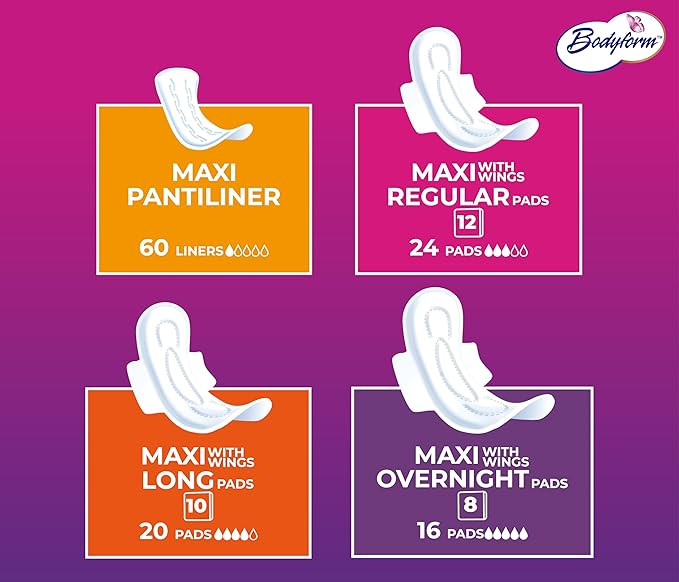 Bodyform Luxe Feminine Pads and Pantyliners Combo – 60 Count (30 Pads + 30 Liners), Ultra-Soft, Super Absorbent, Leak Protection, Daily Comfort & Freshness