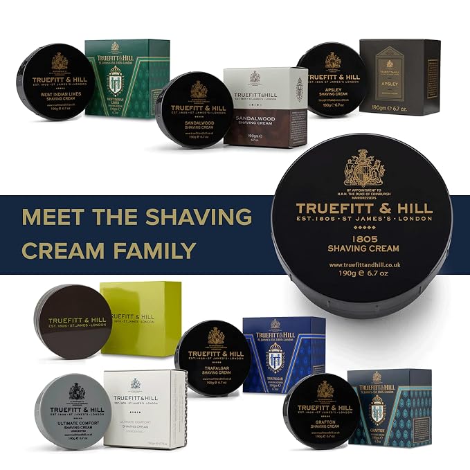 Truefitt & Hill 1805 Shave Cream Bowl for Men, Fresh Oceanic scent, 6.7 oz.
