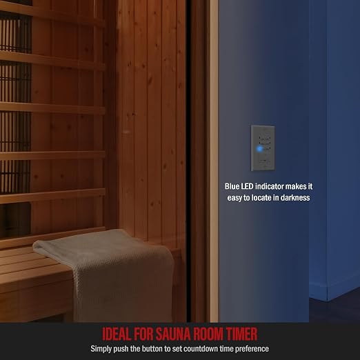 Enerlites Bathroom Timer Countdown Switch, HET06A-R | in-Wall Electrical Timer for Fans, Electrical Outlets, Indoor and Outdoor Lights,with On/Off Switch | White (Pack of 40)