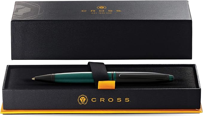 Cross Calais Refillable Ballpoint Pen Presented in a Luxury Gift Box - Medium Point, Black Ink, Matte Green & Black