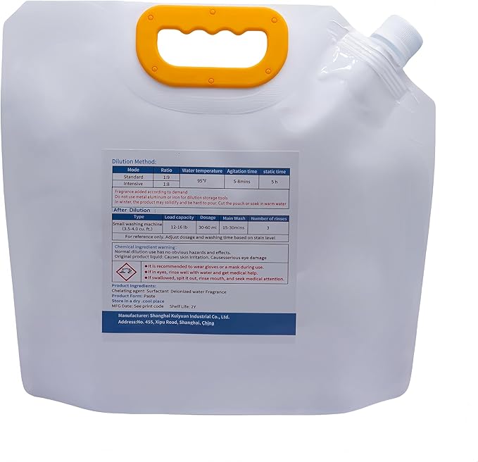 Commercial Bulk Laundry Detergent Refill, 20X Concentrated, Makes 6.6 Gallons (800 Loads) – Heavy-Duty Stain Removal, HE Compatible, Economical
