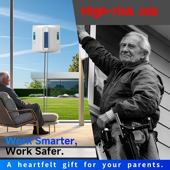 Window Cleaning Robot,9000Pa Sauction & 75N Cleaning Force with 4 Water Spray Support 5 Cleaning Modes & Remote Control,Window Cleaner Robot for Wet Cleaning Frame & Frameless Windows & Tiles