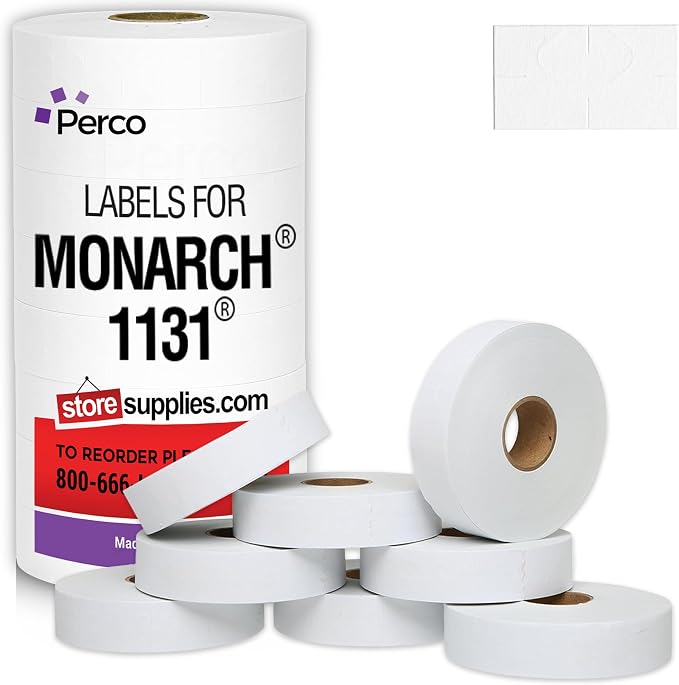 Pricing Labels for Monarch 1131 White - 20,000 Labels w/ 8 Rolls Value Pack, 1 Sleeve - Made in USA